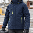 Dark Navy Blue/Hi-Vis Yellow Stretch Insulated Winter Coat (view 2)