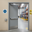 Dark Gray Mandatory Fire Safety Sign - Secure Door Open When Premises are Occupied