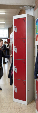 4-Door School Locker with Cam Lock – 300/380/450mm Depth