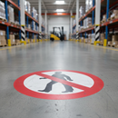 Light Slate Gray Premium No Pedestrians Floor Sign - Slip Resistant and Highly Visible