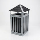 Steel Lidded Litter Bin 107L — 1033mm Height, Powder Coated (view 2)