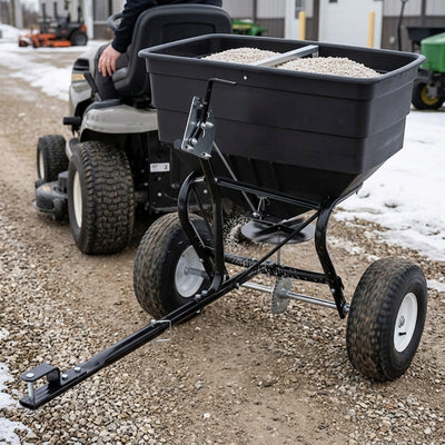 80kg Towable Broadcast Salt Spreader with Pin Hitch
