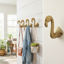Premium 5 Pack Flamingo Head Wall Hook - Durable Brushed Brass Finish for Modern Home Storage Solutions