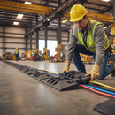 Dim Gray Premium Large 3-Channel Cable Ramp - End Piece for Cables and Hoses