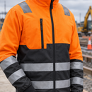 Hi-Vis Class 2 Full Zip Work Jacket - High-Vis Orange/Black (view 2)