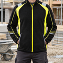 Black/Hi-Vis Yellow Microfleece Work Coat with Reflective Tape