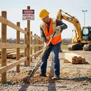 Light Gray Heavy Duty Insulated 60" Chisel & Point Crowbar for Demolition