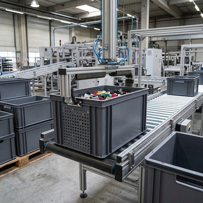 65L Euro Stacking Container, Perforated Ends, 600 × 400 × 325mm
