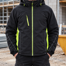 Insulated Weatherproof Winter Coat - Black/Hi-Vis Yellow