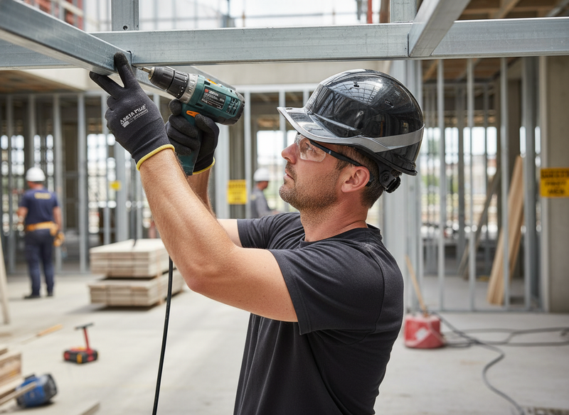 Dark Gray Premium Diamond V Safety Helmet Hard Hat with Sweatband
