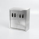 Wall-mounted stainless steel cigarette bin with lockable tray (view 2)