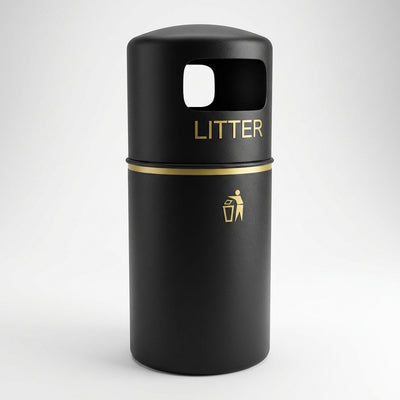 90 Litre Hooded Top Litter Bin Recycled Polyethylene