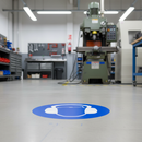 Dark Gray Premium Ear Protection Floor Sign - Durable & Slip Resistant