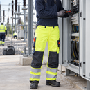 Fire Retardant Arc Bib & Brace Trousers Hi-Vis Class 2 Yellow/Navy
