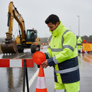 Gray High-Visibility Two-Tone Traffic Jacket with Concealed Hood - Heavy Duty