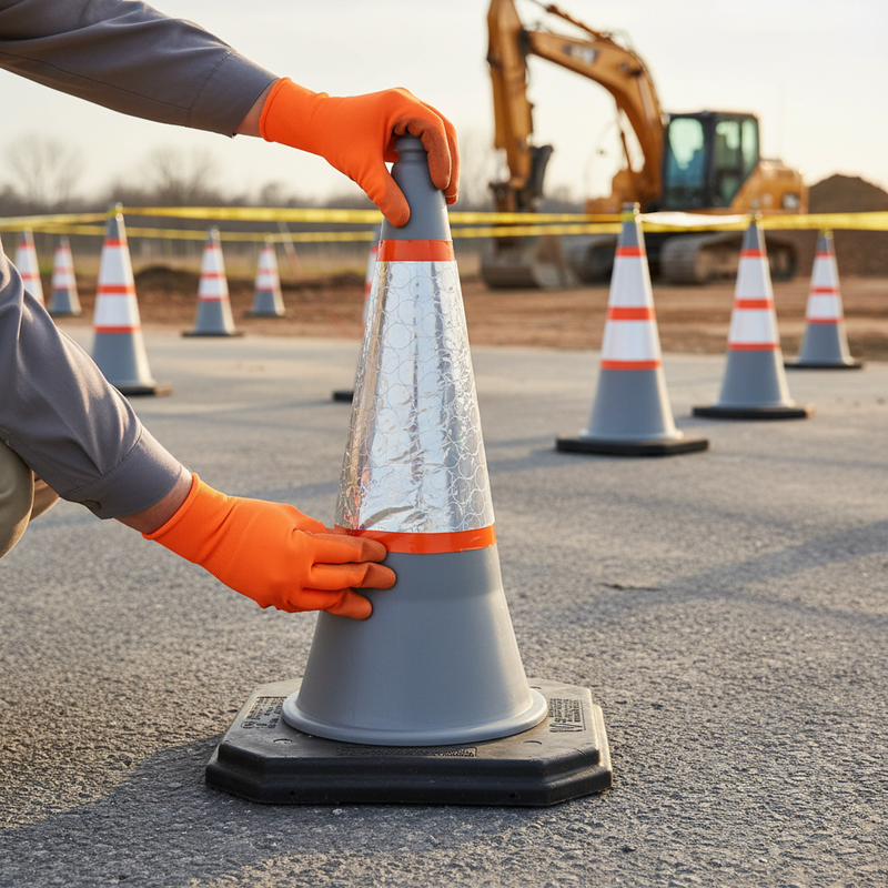 Rosy Brown Replacement Traffic Cone Sleeves Pack of 5 - 460mm to 1000mm Sizes