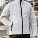 Softshell Work Jacket with Reflective Details - White/Black (view 2)