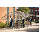 Dim Gray Premium Cycle Shelter with Curved Roof - Extension Bays Available