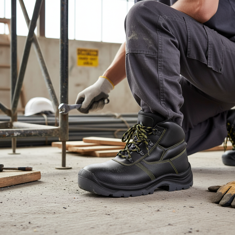 Dark Slate Gray High-Performance Safety Work Boots with Ankle Protection and Comfort