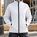 Women's Windproof Softshell Work Jacket with High Collar - White