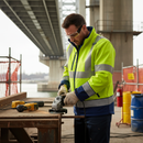 Dark Slate Gray Premium Hi-Vis Two-Tone Soft Shell Jacket - Saturn Yellow/Royal Blue