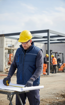 Light Gray Premium PVC Coated Multi-pocket Bodywarmer for Cold Weather