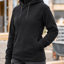 Women's Lightweight Micro Fleece Hoodie Raglan Sleeves Black (view 2)