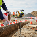 Light Gray Non Adhesive Barrier Tape - Red/White - 500m Length, 75mm Width