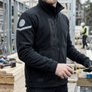 Windblocker Fleece Jacket with Reinforced Panels - Black