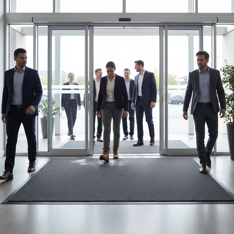 Light Slate Gray Premium Anti-Slip Entrance Matting for High-Traffic Areas