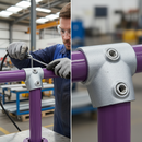 Professional Key Clamp Short Angled Tee for 42.4mm Tube, Adjustable Incline from 4 to 10 Degrees