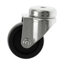 Dim Gray Light Duty Bolt Hole Swivel Castors With Black Plastic Wheel - 50mm to 100mm