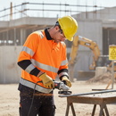 Rosy Brown Premium Hi-Vis Two Tone Long Sleeve Polo Shirt - Orange/Black