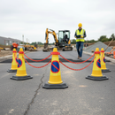 Rosy Brown Premium Traffic Cone Chain Barrier Kit - 5 x 500mm Cones, 5 Chain Holders, 5 Chains