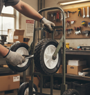 Premium Puncture-Proof 250mm Semi-Pneumatic Tyre with White Plastic Hub for Hand Trucks and Utility Carts