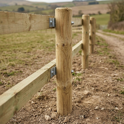 Machine Round Green Treated Posts 2.4m