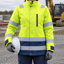 High Visibility Women's Insulated Work Jacket - Yellow/Navy