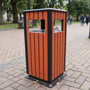 42 Litre Wood Effect Waste Bin with Four Apertures