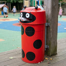 90 Litre Animal Face Litter Bin – Ladybird Design