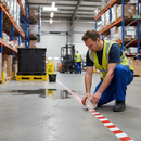 Dark Gray Self-Adhesive Non-Reflective Hazard Warning Tape - Red & White - 66m x 60mm