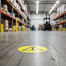 Rosy Brown Premium Triangle Floor Sign with Exclamation Mark - 430mm Diameter