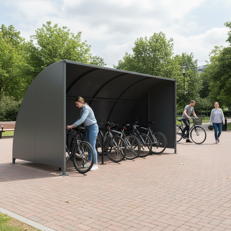 Dark Slate Gray Premium Cycle Shelter with Curved Roof - 1m to 5m Lengths
