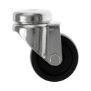 White Smoke Light Duty Bolt Hole Swivel Castors With Black Plastic Wheel - 50mm to 100mm