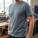 Steel Grey Organic Cotton Crew Neck Tee