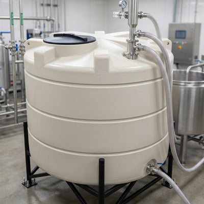 4200 Litre Cone Tank, 15° Angle, Food Grade Polyethylene