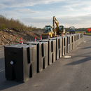 Dim Gray Heavy Duty Water-Filled Rota Block for Temporary Fencing Stability