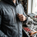 Steel Grey Zip-Front Recycled Fleece Work Hoodie