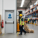 Dark Gray Mandatory Fire Safety Door Signs - Keep Clear Exit for Emergency Escape Route