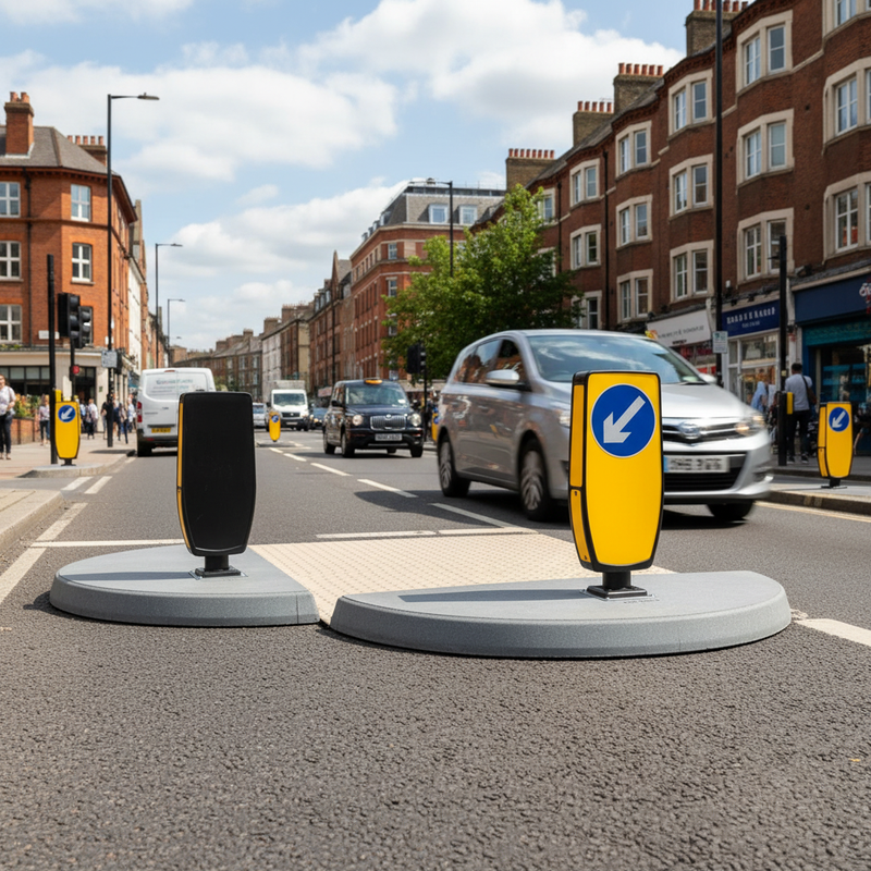 Light Slate Gray High-Performance Two Piece Traffic Islands for Effective Management