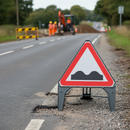Slate Gray Premium 750mm Q-Sign for Road Traffic Management